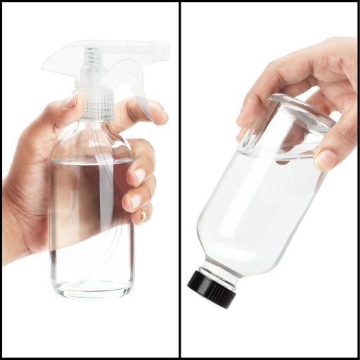 BELLE VOUS Sticle Transparente Goale cu Pulverizator, Reîncărcabile, 3 buc, 250 ml, Aromaterapie