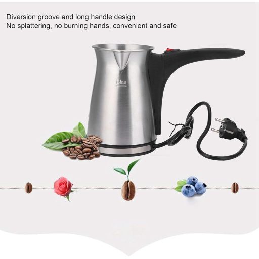 Gaeirt Elektromos Kávéfőző Török Kávé Készítéshez, Rozsdamentes Acél, Egyenletes Hőeloszlás, 500ml, 800W, Otthonra Irodába