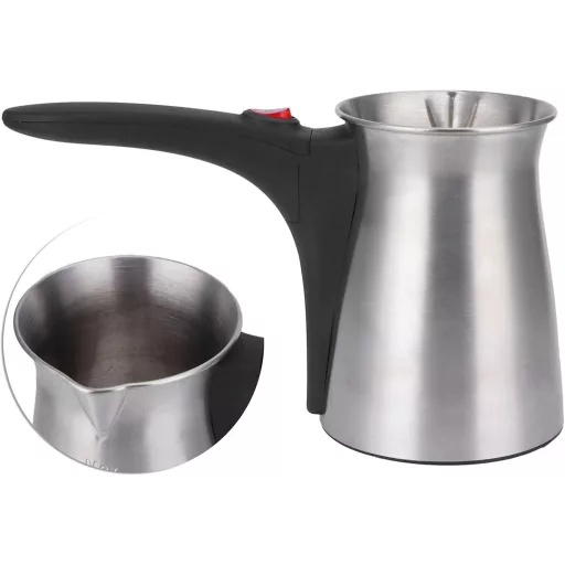 Gaeirt Elektrický kávovar na prípravu tureckej kávy, nehrdzavejúca oceľ, rovnomerné rozloženie tepla, 500 ml, 800 W, pre domácnosť a do kancelárie