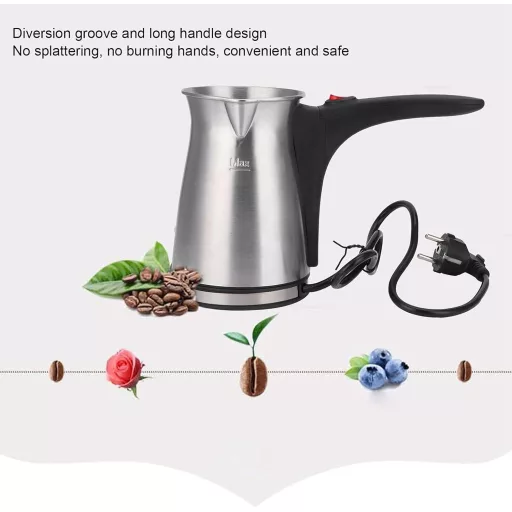 Gaeirt Elektromos Kávéfőző Török Kávé Készítéshez, Rozsdamentes Acél, Egyenletes Hőeloszlás, 500ml, 800W, Otthonra Irodába