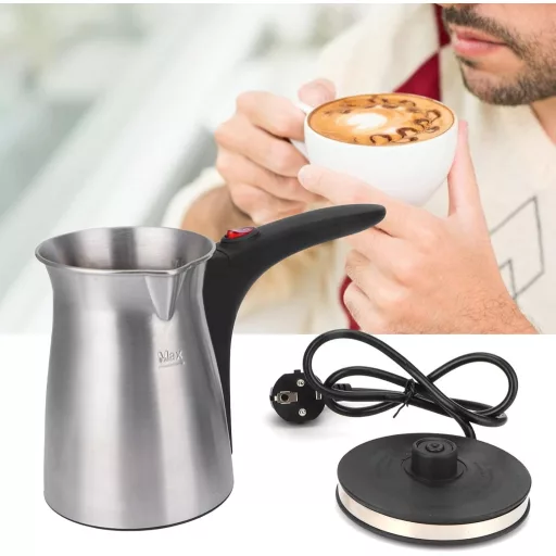 Gaeirt Elektromos Kávéfőző Török Kávé Készítéshez, Rozsdamentes Acél, Egyenletes Hőeloszlás, 500ml, 800W, Otthonra Irodába