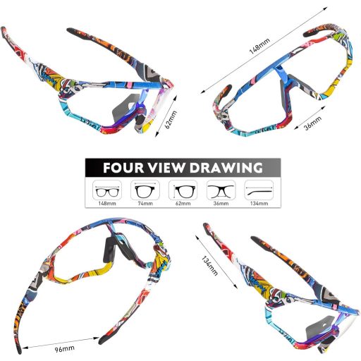 KAPVOE Fotokróm Kerékpáros Napszemüveg TR90 Kerettel Férfiaknak és Nőknek