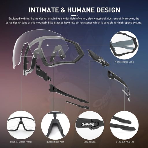 KAPVOE Fotokróm Kerékpáros Napszemüveg TR90 Kerettel Férfiaknak és Nőknek