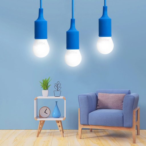 Aigostar E27 Dulie pentru Lampă Suspendată - Lampă de Tavan cu Înălțime Ajustabilă, Cablu de 1m - Iluminat Decorativ Albastru din Plastic pentru Camera Copiilor, Lampă DIY