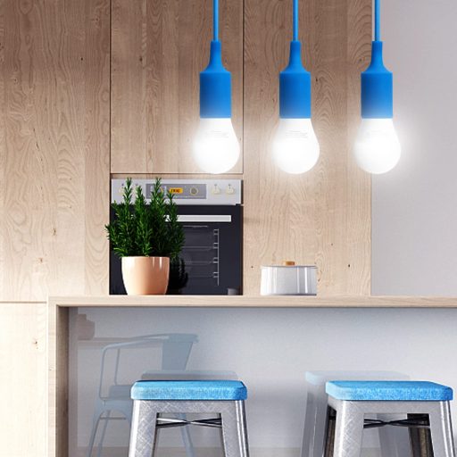 Aigostar E27 Dulie pentru Lampă Suspendată - Lampă de Tavan cu Înălțime Ajustabilă, Cablu de 1m - Iluminat Decorativ Albastru din Plastic pentru Camera Copiilor, Lampă DIY