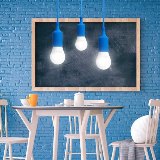 Aigostar E27 Dulie pentru Lampă Suspendată - Lampă de Tavan cu Înălțime Ajustabilă, Cablu de 1m - Iluminat Decorativ Albastru din Plastic pentru Camera Copiilor, Lampă DIY