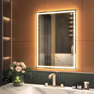   GANPE LED Érzékelős Fürdőszobai Tükör Bluetooth 50x70cm Páramentesítő Fali