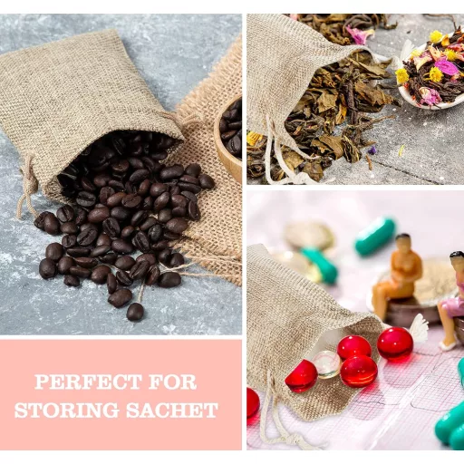 ilauke 30 db Juta Ajándéktasak 13x18 cm Zsinórral Ékszer Esküvő Karácsony