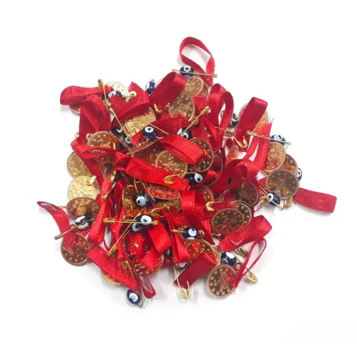 Perlové Nazar Boncuk Modré Oči Amulety Šťastia so Zlatými Kovovými Korálkami, So Zapínacím Špendlíkom a Šnúrkou, Balenie 100 Kusov