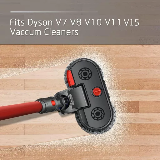 Adaptor mop electric DrRobor pentru aspiratoare Dyson V15 V11 V10 V8 V7 - Cu rezervor de apă integrat, iluminare LED și cap lavabil
