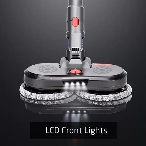 Adaptor mop electric DrRobor pentru aspiratoare Dyson V15 V11 V10 V8 V7 - Cu rezervor de apă integrat, iluminare LED și cap lavabil