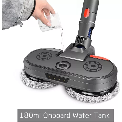 Adaptor mop electric DrRobor pentru aspiratoare Dyson V15 V11 V10 V8 V7 - Cu rezervor de apă integrat, iluminare LED și cap lavabil