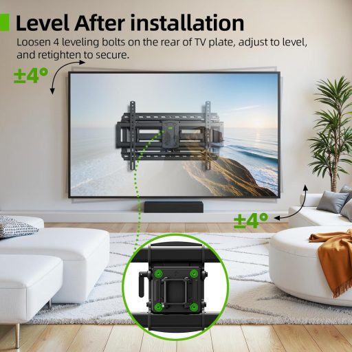 USX MOUNT Dupla Karos TV Fali Tartó 37-90" Képernyőkhöz, 60kg Teherbírással, ±45° Forgatható, Dönthető, VESA 600x400mm Kompatibilis LED/LCD/