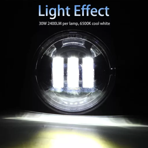 2 buc. Proiectoare LED de ceață 30W, compatibile cu motociclete Harley Touring