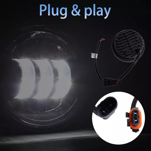 2 buc. Proiectoare LED de ceață 30W, compatibile cu motociclete Harley Touring