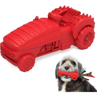   MASBRILL Piros Csipogó Kutyajáték - Strapabíró Interaktív Gumijáték Közepes és Nagy Kutyáknak