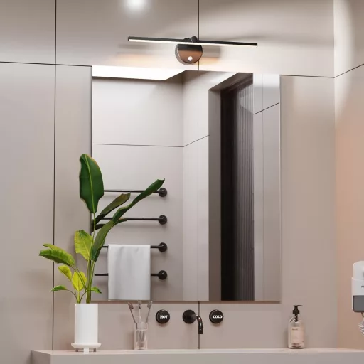 LANMOU 41 cm LED fürdőszobai tükör lámpa fekete IP44 érintésérzékeny dimmer