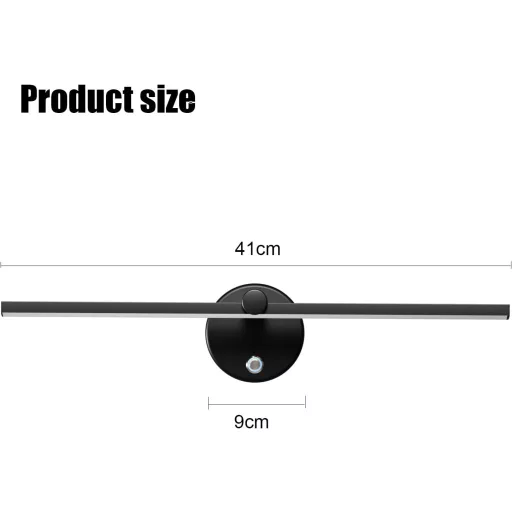 LANMOU 41 cm LED fürdőszobai tükör lámpa fekete IP44 érintésérzékeny dimmer