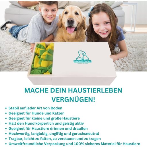 Pawfect Family Szaglászó Szőnyeg Kutyáknak és Macskáknak - Interaktív Játék Unalom Ellen