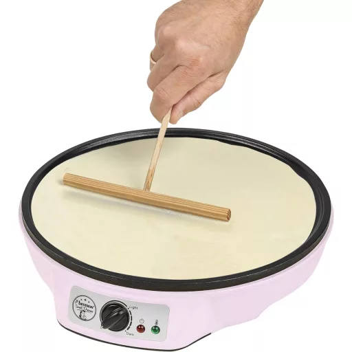 Bestron Palacsintasütő 30cm Retro Design Rozsdamentes Bevonattal 1000W