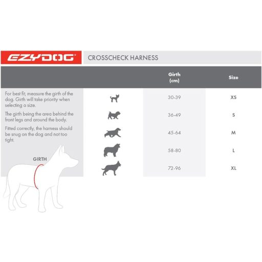 EzyDog Crosscheck Kutyahám Húzásgátló Funkció Kis Közepes Nagy Kutyák Állítható Méret Fényvisszaverő Kék L