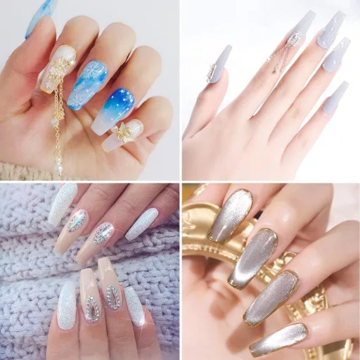 Vtrem 550-dielna sada prírodných polkruhových nálepiek na umelé nechty s lakom