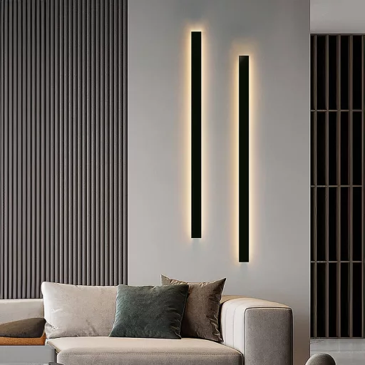 HMAKGG 120 cm Vanjska zidna svjetiljka IP65 Vodootporna Topla bijela 3000K Crna