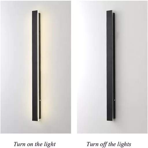 HMAKGG 120 cm Vanjska zidna svjetiljka IP65 Vodootporna Topla bijela 3000K Crna