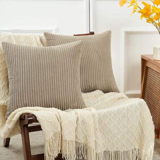 Topfinel 2 db Taupe Kordbársony Párnahuzat 40x40 cm Puha Dekoratív