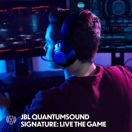 JBL Quantum 350 Wireless Gaming Headset 2.4GHz USB-C Boom Mic Fekete