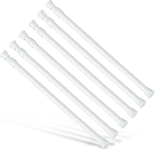Goowin Set de tije telescopice 6 buc - Tije tensionabile reglabile 40-70 cm fără găurire, oțel inoxidabil, pentru dulapuri, bucătărie, dressing, rafturi
