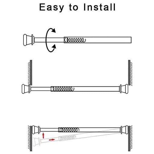 Set 6 bare telescopice Goowin - 30-50cm, bare de tensionare reglabile fără găurire, oțel inoxidabil, pentru dulap, bucătărie, dressing, rafturi