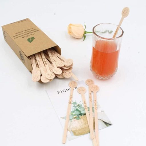 100db Fa Kávékeverő Pálca, Bioderadálható és Robusztus, Természetes Bükkfa