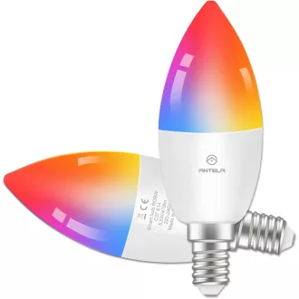   ANTELA E14 LED okos izzó WiFi RGB 16 millió szín távirányító hangvezérlés - E14-2