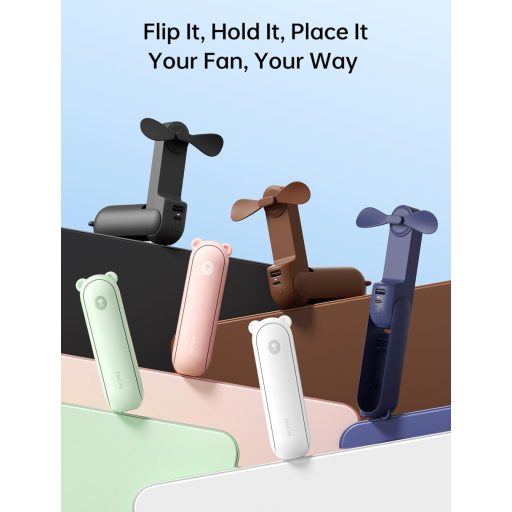 JISULIFE 3 az 1-ben Kézi Ventilátor Powerbank és Zseblámpa Funkcióval - Tölthető USB, 12-19 Órás Üzemidő, Hordozható, Fehér