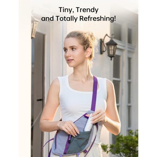 Ventilator portabil 3 în 1 JISULIFE cu funcție de powerbank și lanternă - Reîncărcare USB, autonomie 12-19 ore, portabil, alb