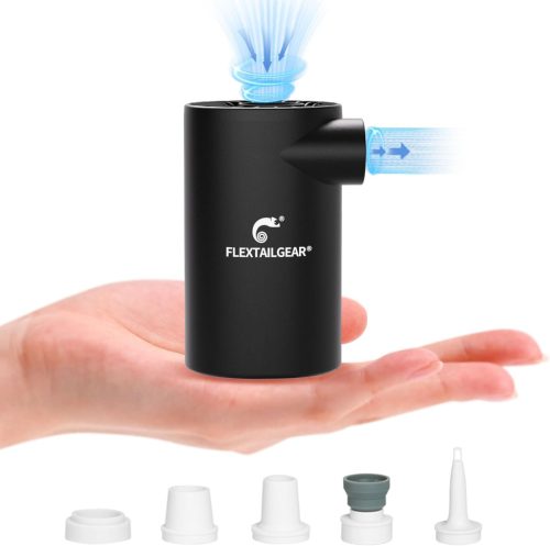 Hordozható Elektromos Légpumpa 5 Fejjel - 3800mAh Akkus, Fekete (Újracsomagolt)