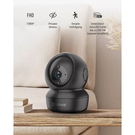 EZVIZ C6N 1080p WiFi IP Kamera - Vnútorná bezpečnostná kamera s obojsmerným zvukom, detekciou pohybu a nočným videním pre dohľad nad domácimi zvieratami a bábätkami.