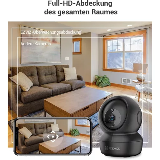 EZVIZ C6N 1080p WiFi IP Kamera - Vnútorná bezpečnostná kamera s obojsmerným zvukom, detekciou pohybu a nočným videním pre dohľad nad domácimi zvieratami a bábätkami.