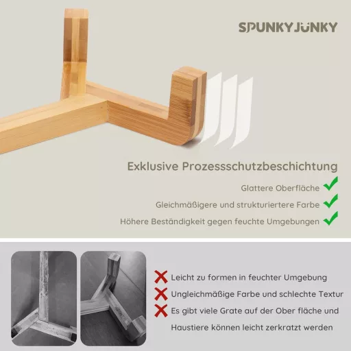 SPUNKYJUNKY Kerámia Dupla Tál Bambusz Állvánnyal Kutyáknak Macskáknak 400ml Szürke