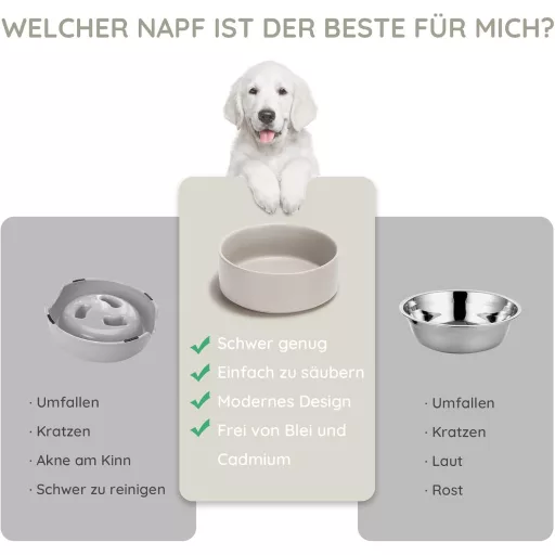 SPUNKYJUNKY Bol Ceramic Dublu cu Suport de Bambus pentru Câini și Pisici 400ml Gri