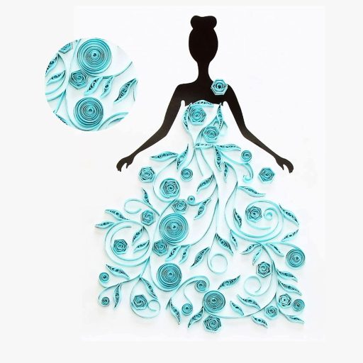 Set de 48 de piese pentru quilling din hârtie Woohome, cu șabloane și modele