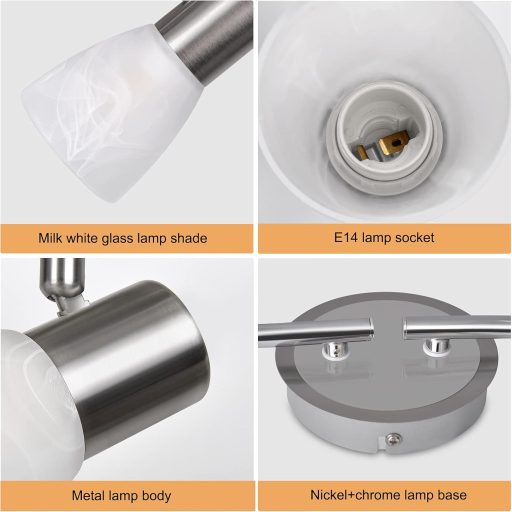 Unikcst 4 izzós LED mennyezeti spotlámpa E14 forgó modern lámpa nappalihoz 230V