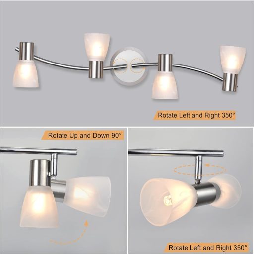 Unikcst 4 izzós LED mennyezeti spotlámpa E14 forgó modern lámpa nappalihoz 230V