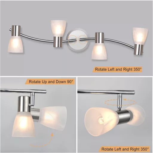 Unikcst 4 izzós LED mennyezeti spotlámpa E14 forgó modern lámpa nappalihoz 230V