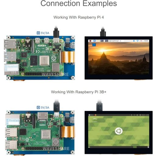Waveshare 4.3" DSI LCD kijelző Raspberry Pi-hez 800×480 IPS érintőképernyő