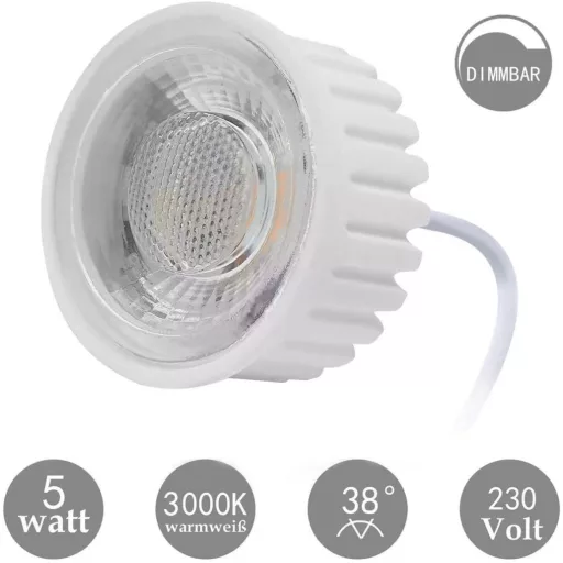 Lex Collective LED keramický modul 230V 5W GU10 teplá biela stmievateľný spot 10ks