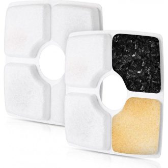   Cserélhető Szűrő Macska Ivókúthoz, Aktivált Szén és Ioncserélő Gyanta 2db-os 12,4 x 12,4 cm