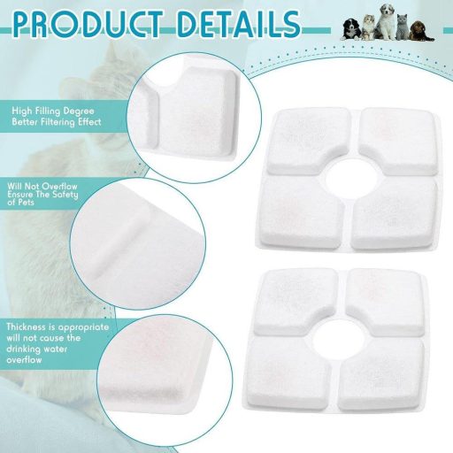 Cserélhető Szűrő Macska Ivókúthoz, Aktivált Szén és Ioncserélő Gyanta 2db-os 12,4 x 12,4 cm