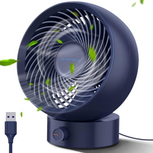 SmartDevil Asztali USB Ventilátor - Hordozható Mini Ventilátor Fokozatmentes Sebességszabályzóval, 20° Állítható, Csendes Működés, Irodába, 